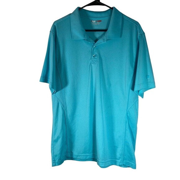Fila Performance Sport Golf Athletic Fit Polo Shirt Turquoises‎ Comfort Casual - Picture 1 of 9